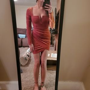 Velvet orange dress